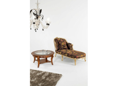 Chaise longue classique + Table basse Lounger Gold Flowers Mobilier italien Table