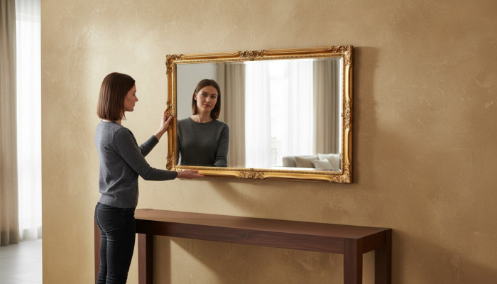 Miroir italien classique r Meubles de design Miroir mural Meubles en bois xll grand