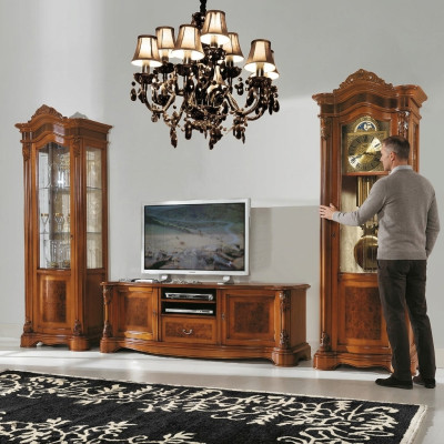 Salon Meuble TV Vitrine Bibliothèque Armoire Murale Armoires Design TV Art déco Ensemble de vitrines Armoire