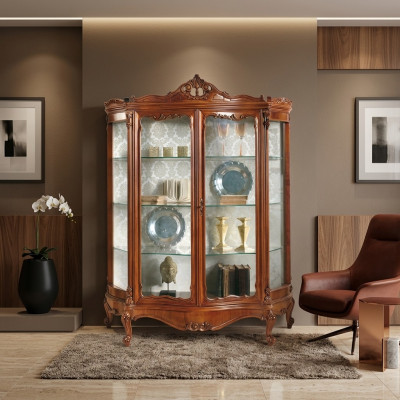 Vitrine en verre vitrine vaisselier meuble armoire en bois vitrines xxl armoire de luxe en bois