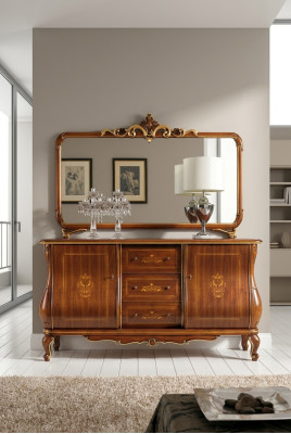 Buffet avec miroir Buffet Buffets Armoire en bois Meubles Commodes Marron neuf