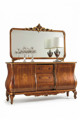 Buffet avec miroir Buffet Buffets Armoire en bois Meubles Commodes Marron neuf