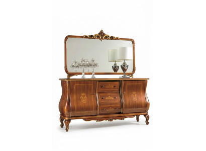 Buffet avec miroir Buffet Buffets Armoire en bois Meubles Commodes Marron neuf