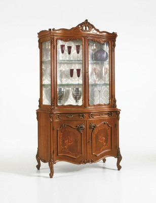 Vitrine Salle à manger Buffet En bois massif Armoires Mobilier italien Vitrine en verre Armoire neuve