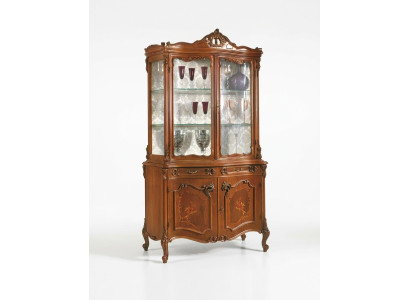 Vitrine Salle à manger Buffet En bois massif Armoires Mobilier italien Vitrine en verre Armoire neuve