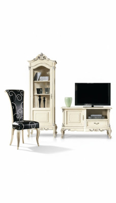 Ensemble classique de meuble mural Vitrine Armoire de télévision Buffet Vitrines Armoires 3 pièces.