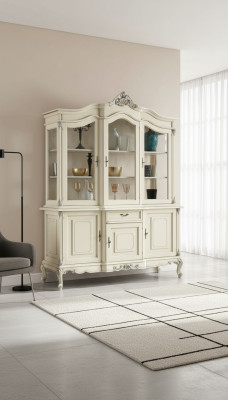 vitrine blanche de luxe italien, vitrines de meubles en verre buffet armoire placard