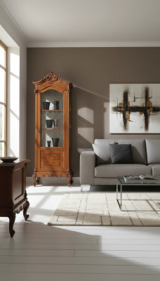 Vitrines en bois Armoire vitrée Vitrine en bois massif Meuble de salon Bahut