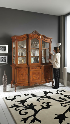 Vitrines Armoire en verre Vitrine Salon Buffet en bois Meuble italien Étagère