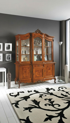 Vitrines Armoire en verre Vitrine Salon Buffet en bois Meuble italien Étagère