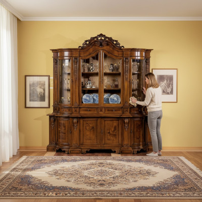 Vitrines en bois massif Armoire en verre en bois massif Vitrine meuble de salon Buffet