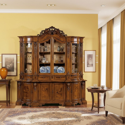 Vitrines en bois massif Armoire en verre en bois massif Vitrine meuble de salon Buffet