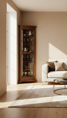 Armoires Vitrines en bois Armoire en verre Armoire en bois massif Vitrine Salon Meuble Buffet