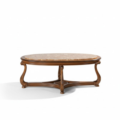 Table basse ovale en bois Table d'appoint Table basse Salon Meubles italiens Table