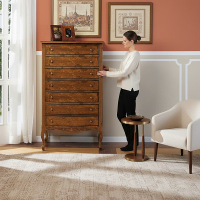 Meuble haut en bois d'armoire à tiroirs de meuble avec tiroirs de commode, en italien.
