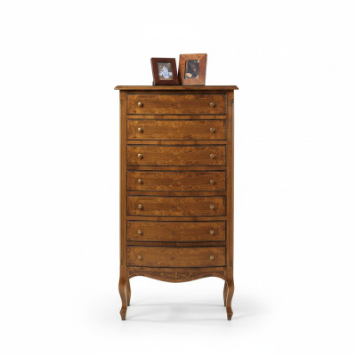 Meuble haut en bois d'armoire à tiroirs de meuble avec tiroirs de commode, en italien.