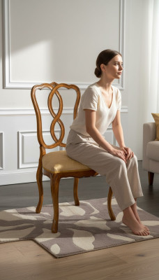 Chaise en bois Meubles italiens Chaise de salle à manger Design luxueux Chaise en bois naturel