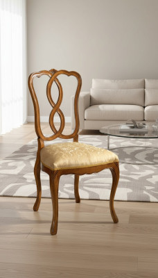 Chaise en bois Meubles italiens Chaise de salle à manger Design luxueux Chaise en bois naturel
