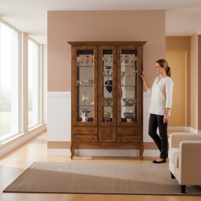 Vitrines Vitrines Vitrine en Verre Vitrine en Bois Armoire Meuble Buffet Italien