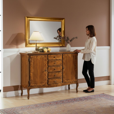 Coffre de luxe Miroir Groupe en bois Console Buffet Tiroirs Commodes Consoles