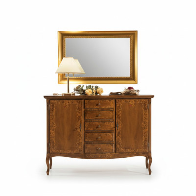 Coffre de luxe Miroir Groupe en bois Console Buffet Tiroirs Commodes Consoles