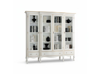 Étagère classique blanche avec des accents plaqués or