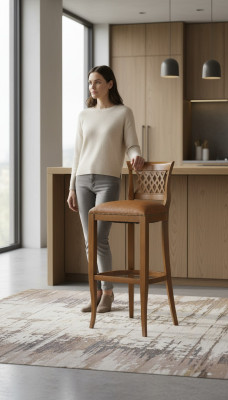 Tabourets de bar Chaises de design Tabouret de comptoir Tabouret de bar Italie Chaise en cuir de luxe Bar