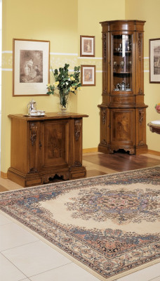 Vitrine d'angle Armoire d'angle Vitrine Armoire en bois Armoires Meubles italiens Verre neuf