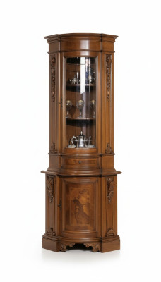 Vitrine d'angle Armoire d'angle Vitrine Armoire en bois Armoires Meubles italiens Verre neuf