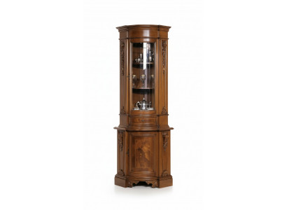 Vitrine d'angle Armoire d'angle Vitrine Armoire en bois Armoires Meubles italiens Verre neuf