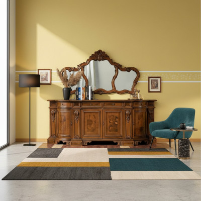 Buffet Commode Miroir Bois Console Buffet Tiroirs Coffres de tiroirs Consoles