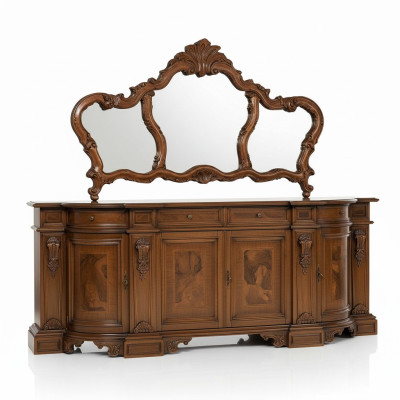 Buffet Commode Miroir Bois Console Buffet Tiroirs Coffres de tiroirs Consoles