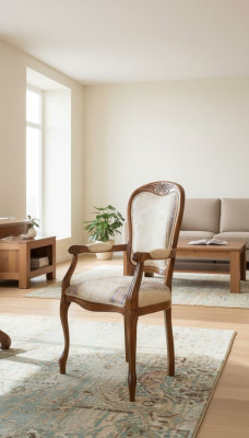 Chaise de salle à manger en bois de luxe avec accoudoirs de l'usine italienne.