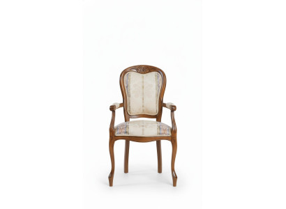 Chaise de salle à manger en bois de luxe avec accoudoirs de l'usine italienne.