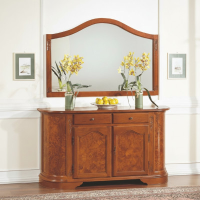 Suite Set 2pcs Commode Miroir Groupe de Bois Commodes Buffet Meuble Armoire