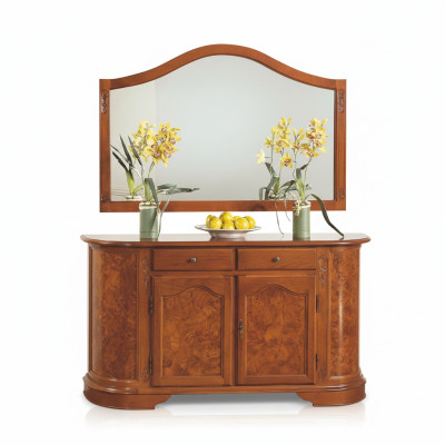 Suite Set 2pcs Commode Miroir Groupe de Bois Commodes Buffet Meuble Armoire