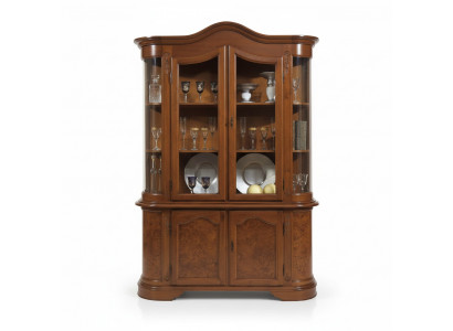 Meuble Vitrine en verre Bois Marron Vitrine en verre Étagères Italie Meuble classique neuf