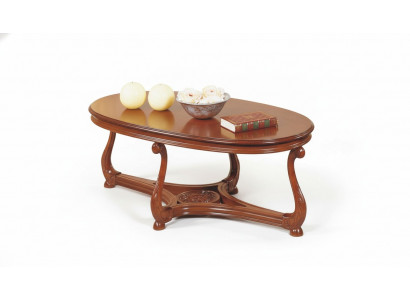 Table basse ovale laquée marron Table d'appoint Table en bois Table basse de salon