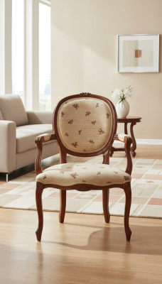 Salle à manger Chaise marron Luxe Classique Chaise en bois Chaises Meubles italiens