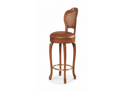 Tabouret de bar Design Tabouret Tabouret de comptoir Chaise de bar en cuir marron Luxueux Revêtement de barres