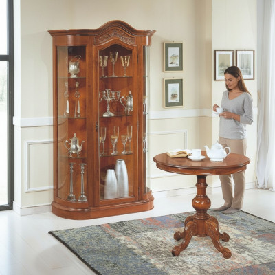 Ensemble de table de salon avec vitrine Armoire vitrée Buffet Complexe 2 pièces. neuf