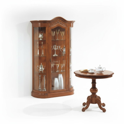 Ensemble de table de salon avec vitrine Armoire vitrée Buffet Complexe 2 pièces. neuf