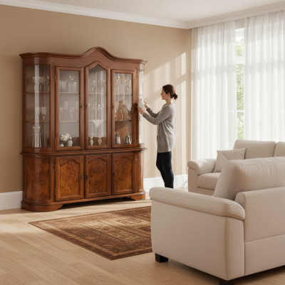 Buffet marron Vitrine Vitrine Armoire Buffet Armoires Vitrines Armoires