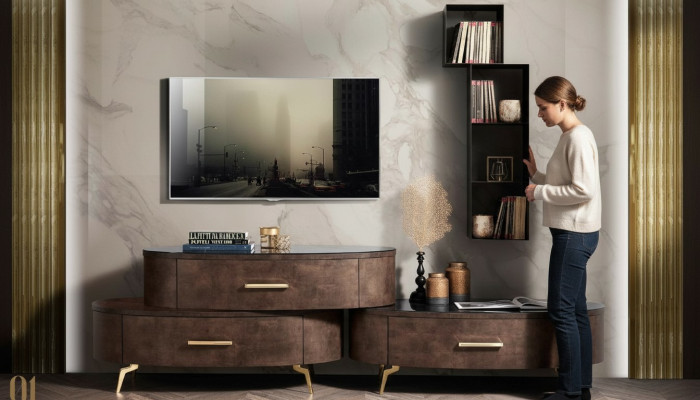 Meuble TV Armoire TV Table Salon Commode Meuble TV en basse Sideboard Bois Mobilier Moderne
