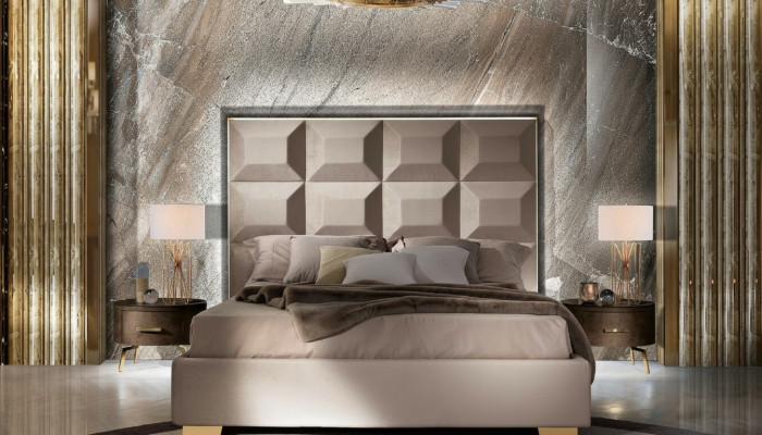 Lit Lits de Luxe Cadre de Lit Bois Chambre Double Mariage Mobilier Italien nouveau