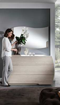 Commode avec miroir Suite Commodes Groupe de bois Chambre Ensemble moderne Nouveau