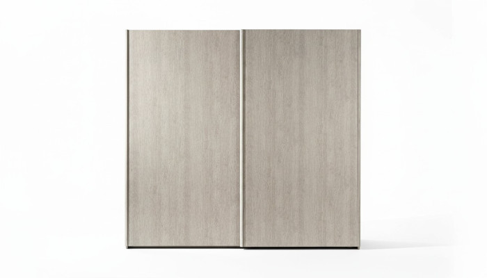 Garde-robe moderne avec des portes coulissantes pour la chambre à coucher en bois naturel.