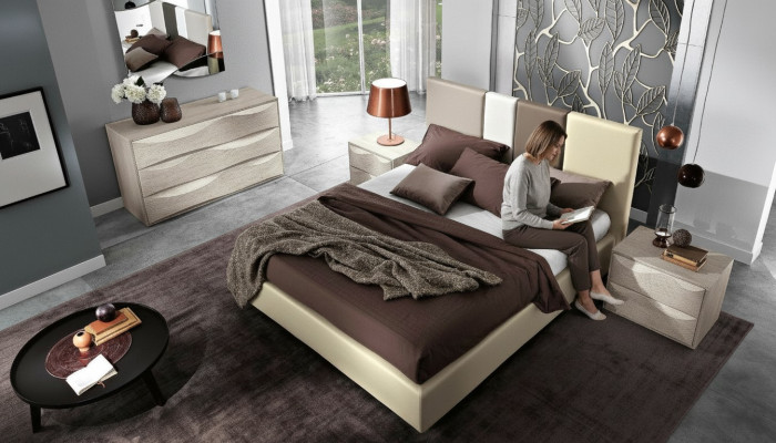 Lit Lit double Cadre de lit et sommier Lits Doubles de luxe en bois Design en cuir