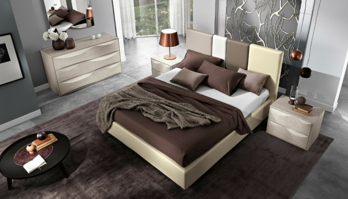 Lit Lit double Cadre de lit et sommier Lits Doubles de luxe en bois Design en cuir