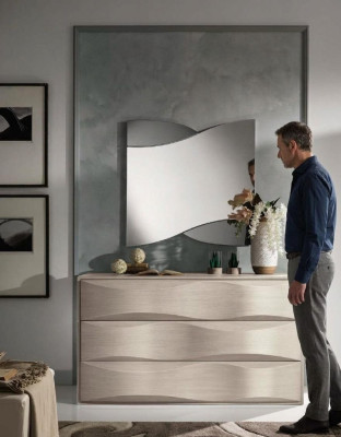 Ensemble de commode avec miroir, commodes, console, groupe bois, armoire de chambre moderne